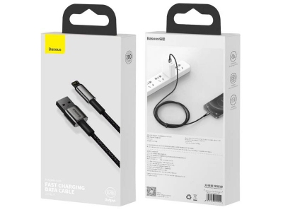 کابل لایتنینگ سریع بیسوس Baseus Cafule Tungsten Gold iP Data Cable 2m CALWJ-A01