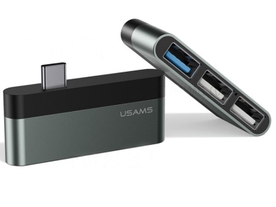 هاب 3 پورت تایپ سی یوسامز Usams US-SJ461 Type-C mini HUB (3 USB Ports)