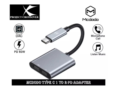 مبدل 1 به 2 تایپ سی مک دودو مدل Mcdodo Type C To Dual type C Audio Adapter CA-7550
