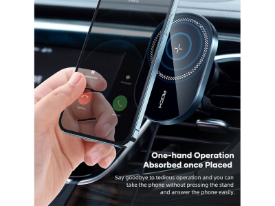 پایه نگهدارنده و شارژر وایرلس مگنتی داخل خودرو راک Rock W36 Q1 Apple Magnetic Car Charger