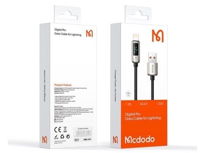 کابل شارژ هوشمند لایتنینگ مک دودو Mcdodo Ca-9941 Digital Display Pro Lightning Cable 1.2M