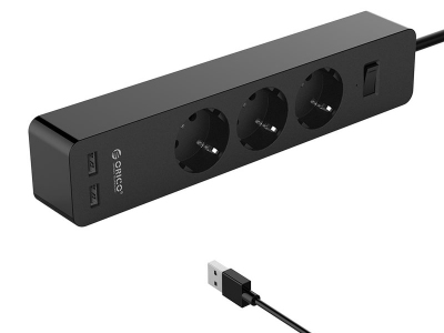 چند راهی 3 سوکت و 2 یو اس بی اوریکو ORICO GPC-3A2U-EU 3 AC Power Strip with 2 USB Charging Port