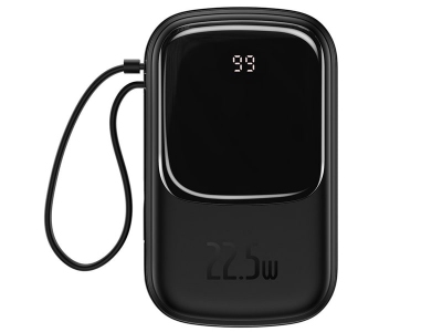 پاور بانک سریع بیسوس با کابل متصل تایپ سیBaseus Qpow Digital Display 20000mAh 22.5W PPQD-I01