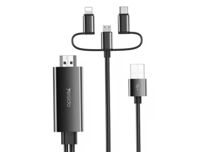 کابل 3سر به اچ دی ام آی یسیدو Yesido HM05 3IN1 HDMI Cable 1.8m