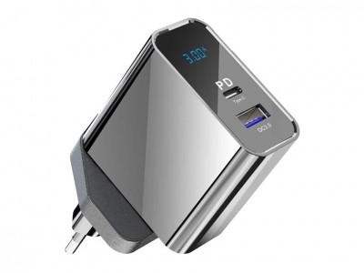 شارژر دیواری سریع کانفلون Konfulon C65Q Type-C USB 3.0 Quick PD 20W Digital Travel Quick Charger