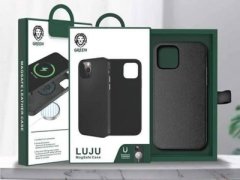 قاب محافظ چرم مگنتی آیفون گرین Green Luju MagSafe Leather Case iPhone 12/12 Pro