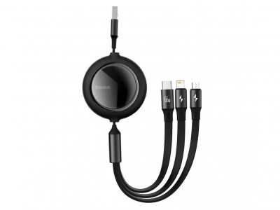 کابل شارژ سریع سه سر بیسوس Baseus Bright Mirror Retractable 66W 1.2m Cable CAMLC-MJ01