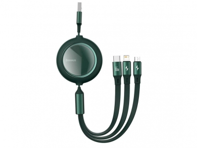 کابل شارژ سریع سه سر بیسوس Baseus Bright Mirror Retractable 66W 1.2m Cable CAMLC-MJ01
