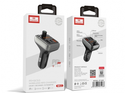 شارژر فندکی فست شارژ ماشین با قابلیت پخش موسیقی و تماس ارلدام ET-M63