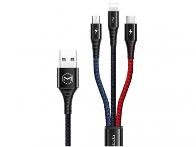 کابل شارژ سریع سه سر مک‌دودو Mcdodo 3in1 Cable 1.2M CA-6220