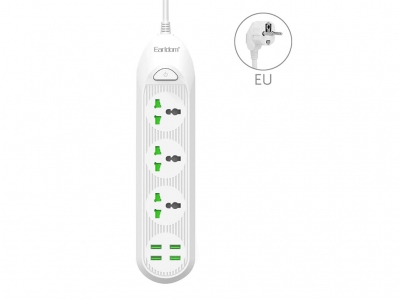 چند راهی و شارژر 3 سوکت و 4 یو اس بی ارلدام Earldom ES-SC03 EU Smart Power Strip
