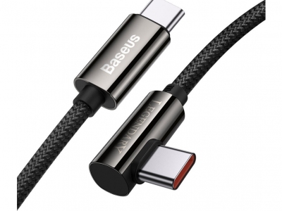 کابل شارژ سریع تایپ‌سی به تایپ‌سی بیسوس Baseus Elbow Fast Charging Data Cable Type-C to Type-C 1m CATCS-01