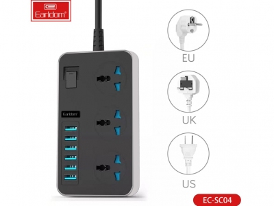 چندراهی هوشمند ارلدام Earldom Multiport Smart Power Outlet 3000W 5V/3A ES-SC04
