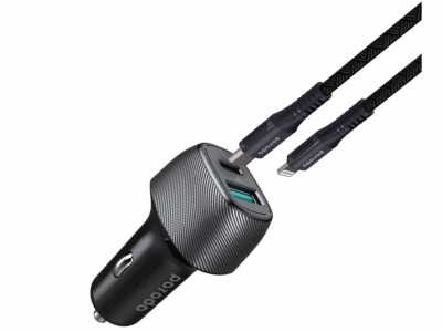 شارژر فندکی فست شارژ ماشین تایپ سی 38 وات پورودو PD-DC26-BK