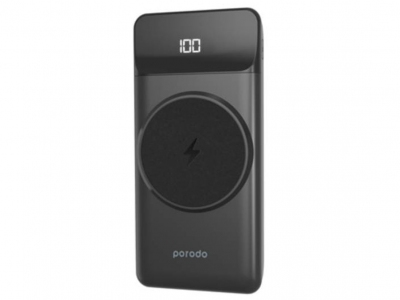 پاوربانک و پایه نگهدارنده 10000 موبایل پورودو Porodo Portable MagSafe Power Bank PD-PBFCH004-BK