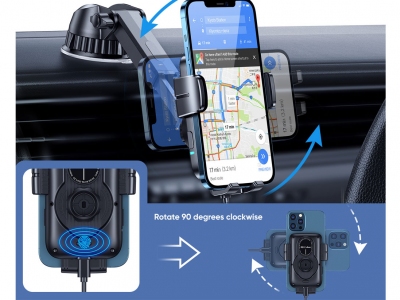 شارژر وایرلس و پایه نگهدارنده مغناطیسی جویروم Joyroom Electric rotary wireless car charger holder JR-ZS242