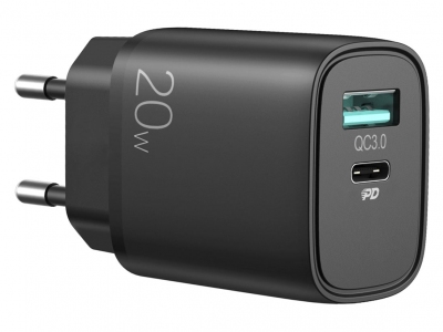 شارژر دیواری فست شارژ جویروم Joyroom 20W dual ports fast wall charger L-QP205