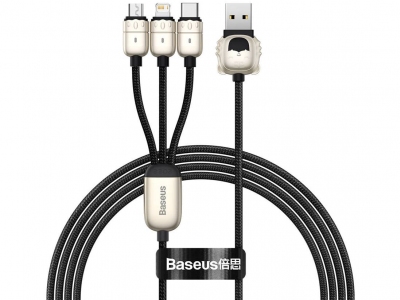 کابل سه سر یواس‌بی به لایتنینگ، میکرو و تایپ‌سی بیسوس BASEUS Year of the Tiger 3in1 USB para M+L+C 3.5A 1.2m CASX010001