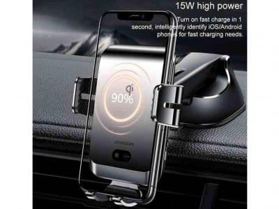 پایه نگهدارنده و شارژر وایرلس داخل خودرو جویروم Joyroom Intelligent Quick Charge Wireless Car Charger JR-ZS214