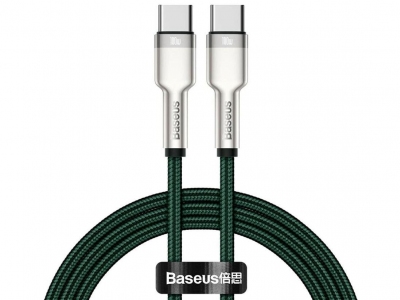 کابل شارژ سریع و انتقال داده تایپ سی به تایپ سی بیسوس Baseus Cafule Series Metal Data Cable Type-C to Type-C 100W 1m CATJK-C06