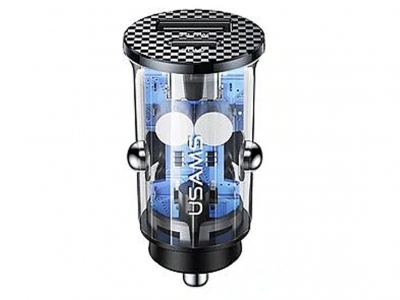 شارژر فندکی فست شارژ ماشین تایپ سی طرح شفاف یوسامز US-CC127