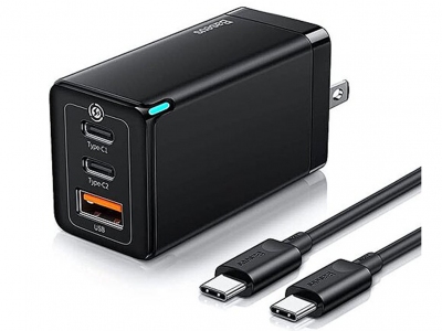 شارژر ۶۵ وات سه پورت بیسوس Baseus Home Charger GaN3 Pro 2Type-C + USB 65W CCGAN65C3