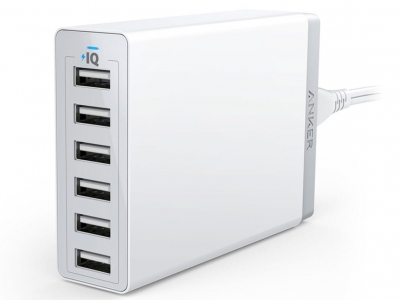 شارژر دیواری 6 پورت انکر ANKER POWERPORT 6 60W 6-Port USB Wall Charger A2123