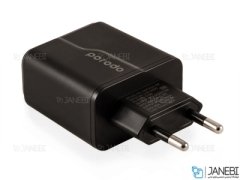 آداپتور دیواری پورودو با کابل تایپ سی به لایتنینگ Porodo PD & QC Wall Charger 20W-EU PD-18PDEUL-BK