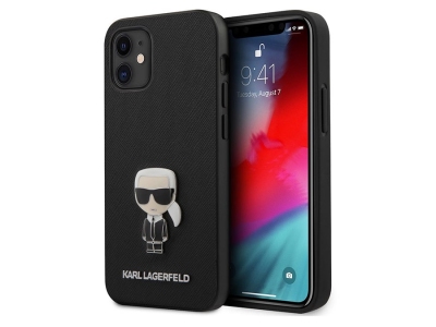 قاب چرمی آیفون 12 مینی طرح کارل برجسته CG Mobile iphone 12 mini Karl Lagerfeld Leather Case