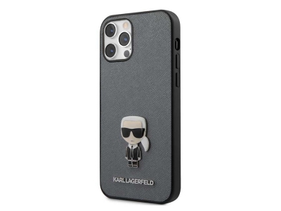 قاب چرمی آیفون 12 و 12 پرو طرح کارل برجسته CG Mobile iphone 12/12 Pro Karl Lagerfeld Leather Case