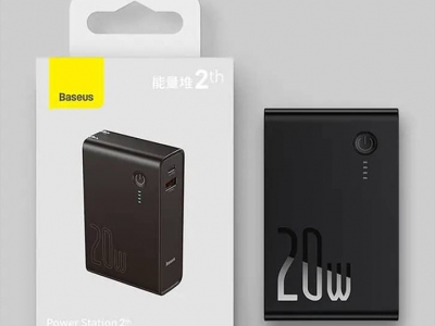 شارژر دیواری 20 وات و پاوربانک 10000 بیسوس Baseus Power Bank Power Station US PPNL010001