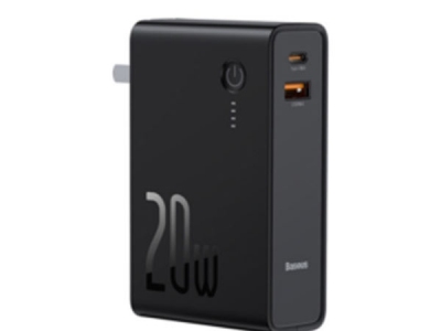 شارژر دیواری 20 وات و پاوربانک 10000 بیسوس Baseus Power Bank Power Station US PPNL010001