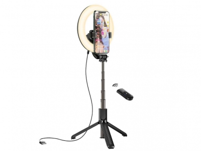 رینگ‌لایت سه‌پایه‌دار موبایل هوکو hoco Show full Fill Light Live Broadcast Holder LV03 Plus