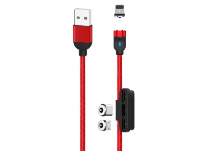 کابل شارژ سریع سه سر ایکس‌او به طول یک متر XO 3 IN 1 magnetic cable NB128