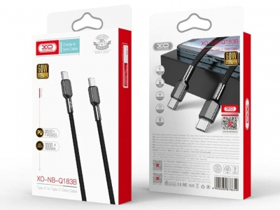 کابل تایپ‌سی به تایپ‌سی یک متری ایکس‌او XO Type-c to Type-c PD 60W fast charging cable NB 183B