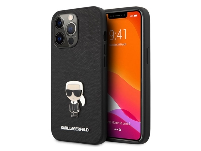 قاب چرمی آیفون 13 پرو مکس طرح کارل برجسته CG Mobile iphone 13 Pro Max Karl Lagerfeld Leather Case