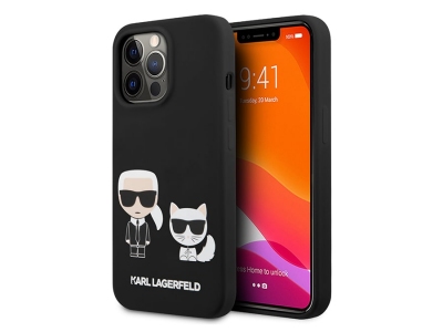 قاب سیلیکونی آیفون 13 پرو مکس طرح گربه و کارل CG Mobile iphone 13 Pro Max Cat Karl Lagerfeld Silicone Case