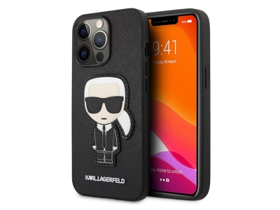 قاب چرمی آیفون 13 پرو طرح کارل برجسته CG Mobile iphone 13 Pro Karl Lagerfeld Leather Case