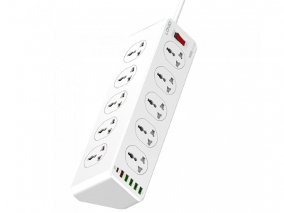 چندراهی برق 10 سوکت، 5 یواس‌بی و 1 تایپ‌‎سی الدنیو SC10610
