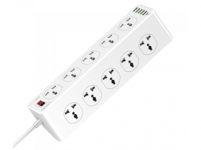 چندراهی برق 10 سوکت، 5 یواس‌بی و 1 تایپ‌‎سی الدنیو SC10610