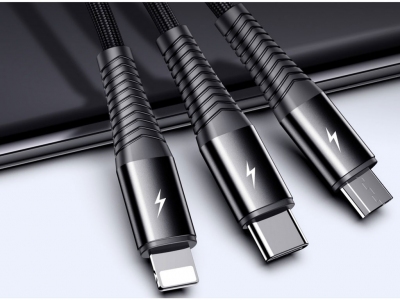 کابل شارژ سه سر جویروم JOYROOM S-1230G4 3A 3 In 1 Fast Charging Data Cable