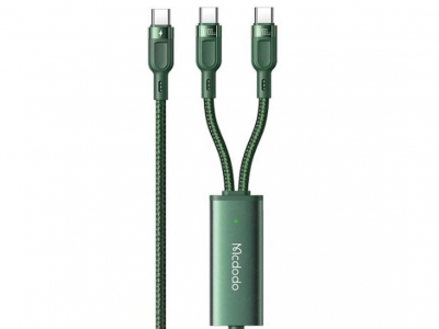 کابل شارژ سریع دو سر تایپ‌سی 1.2 متری مک‌دودو MCDODO Type-C to Type-C+Type-C2 in 1 Fast Charging Data Cabl 100W CA-7470