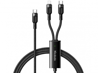 کابل شارژ سریع دو سر تایپ‌سی به لایتنینگ و تایپ‎سی 1.2 متری مک‌دودو MCDODO 2 in 1 Fast Charging Data Cabl CA-8780