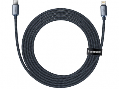 کابل تایپ‌سی به لایتنینگ بیسوس 2 متری  Baseus CAJY000301 Crystal Shine Series Fast Charging Data Cable Type-C to iP 20W