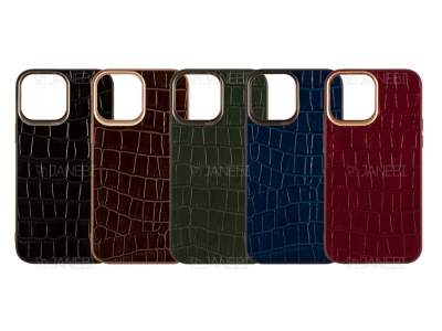 قاب چرمی آیفون 13 پرو کجسا Kajsa iPhone 13 Pro Neo Classic Croco Pattern Leather Case