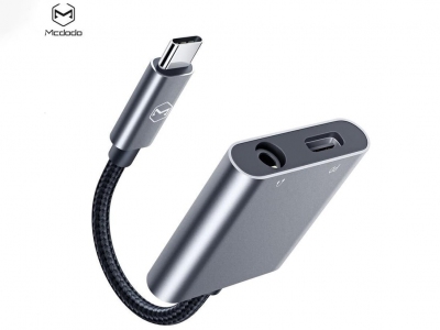 مبدل تایپ‌سی به جک 3.5 میلی‌متری مک‌دودو Mcdodo Type-C To DC 3.5mm + Type-C Audio Cable CA-7540