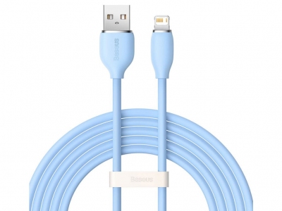 کابل یواس‌بی به لایتنینگ شارژ سریع و انتقال دیتا بیسوس Baseus CAGD000103 Jelly Liquid Silica Gel USB to iP Fast Charging Data Cable 2.4A 2m