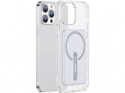 کاور محافظ مگنتی آیفون 13 پرو بیسوس Baseus ARCX000102 Magnetic Phone Case with a Bracket For iP13 Pro 6.1inch 2021 Transparent