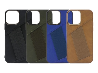 قاب چرمی آیفون 13 پرو مکس کجسا Kajsa iPhone 13 Pro Max Preppie Elastic Hand Grip Leather Case