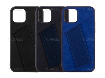 قاب چرمی آیفون 12 پرو مکس کجسا Kajsa iPhone 12 Pro Max Preppie Elastic Hand Grip Leather Case